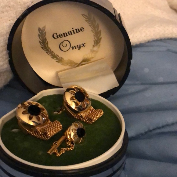 SWANK Other - Sale💕Vintage Onyx Cufflinks and Tie Tack by Swank